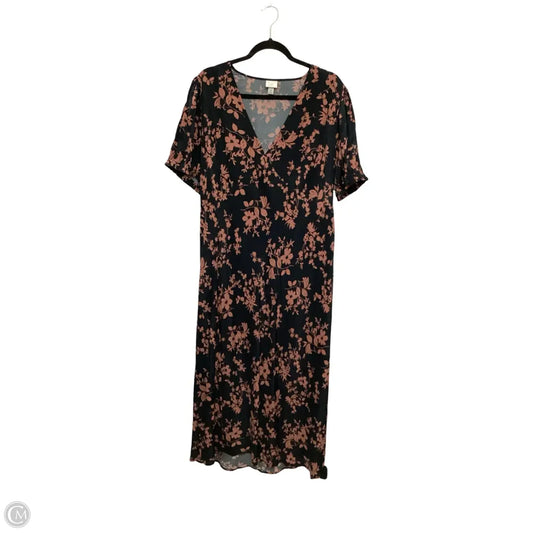 Dress Casual Maxi By A New Day In Floral Print, Size: Xxl