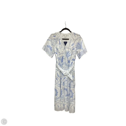 Dress Casual Midi By Crown And Ivy In Blue & White, Size: Mp
