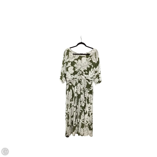 Dress Casual Midi By Boden In Green & White, Size: 12p