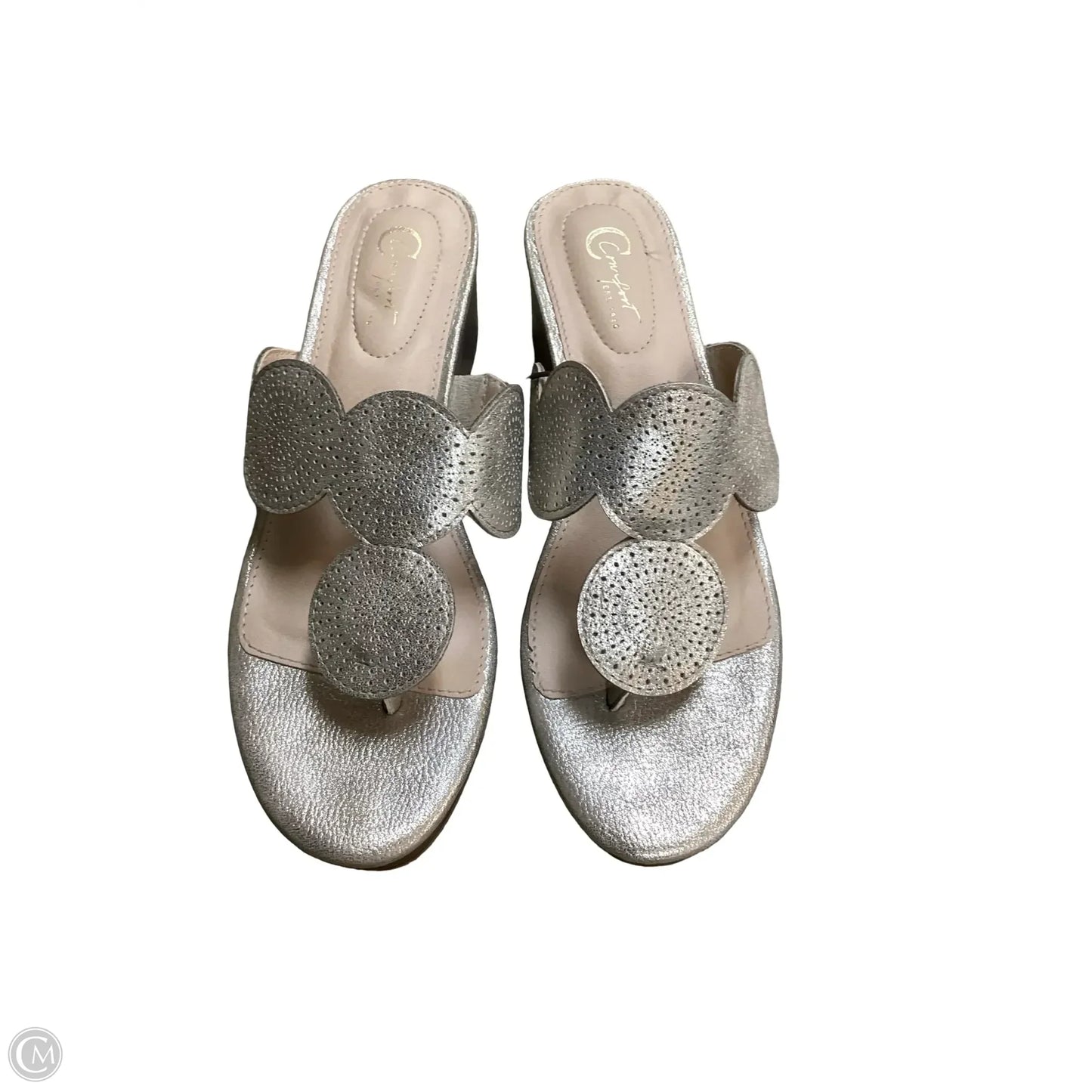 Sandals Heels Wedge By Cato In Gold, Size: 7
