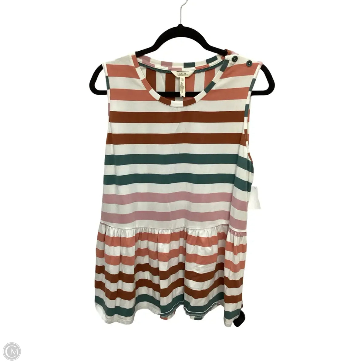Blouse Sleeveless By Matilda Jane In Striped Pattern, Size: Xl