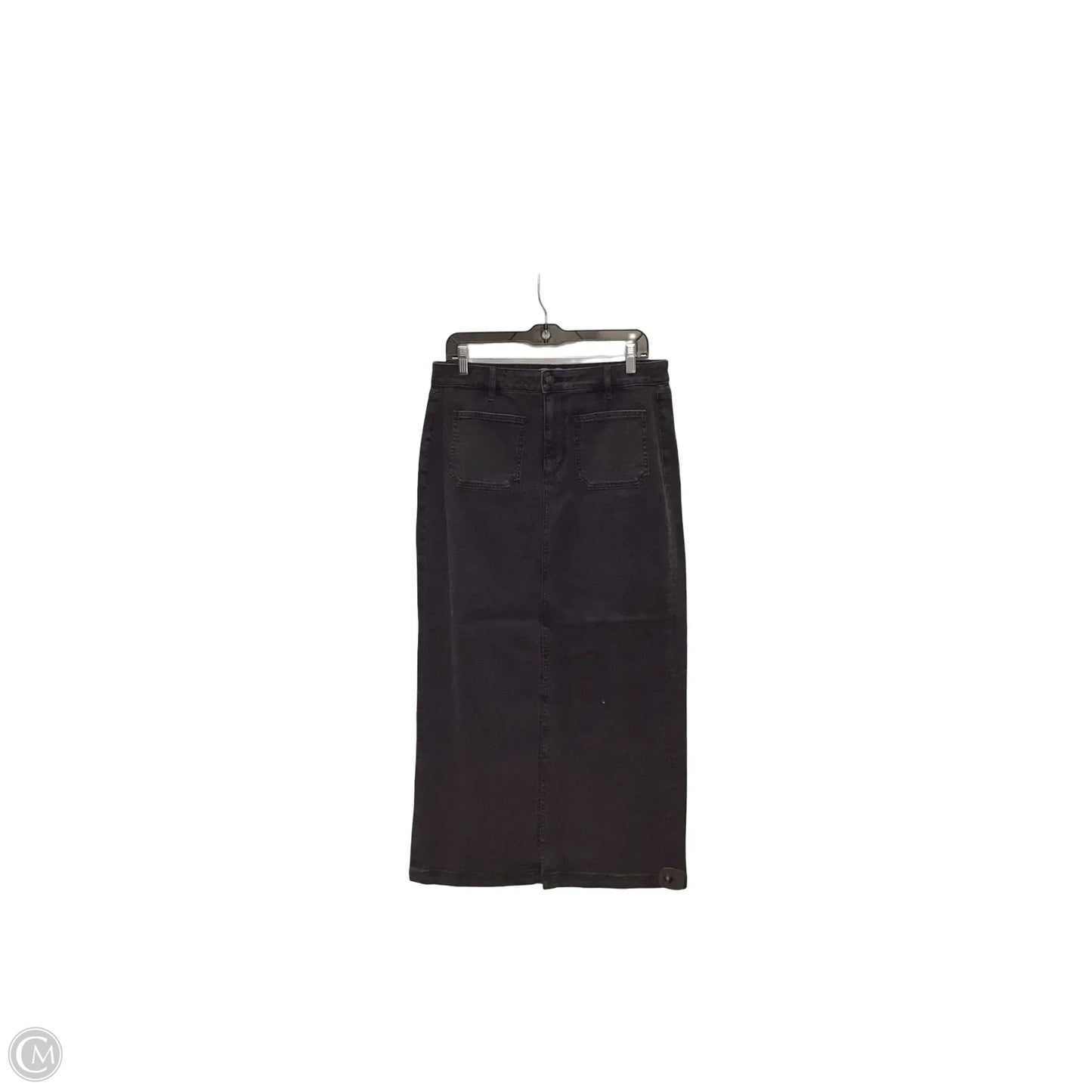 Skirt Midi By Loft In Black Denim, Size: 8