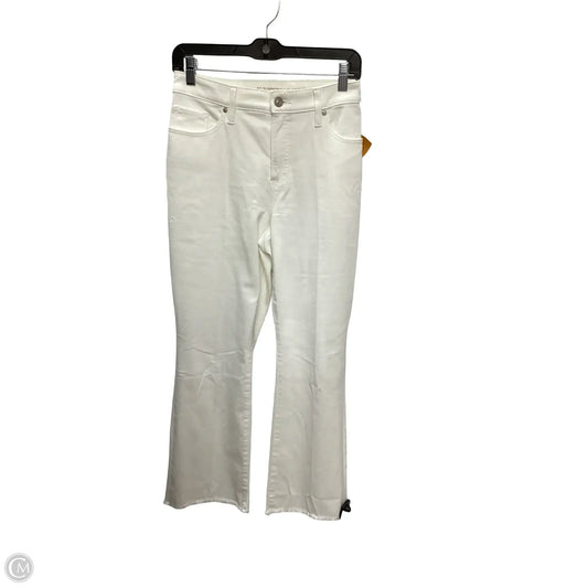 Jeans Flared By Chicos In White Denim, Size: 8