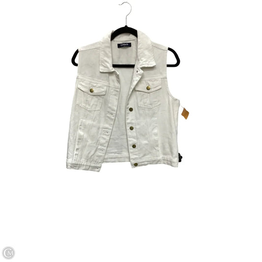 Vest Other By Clothes Mentor In White Denim, Size: S