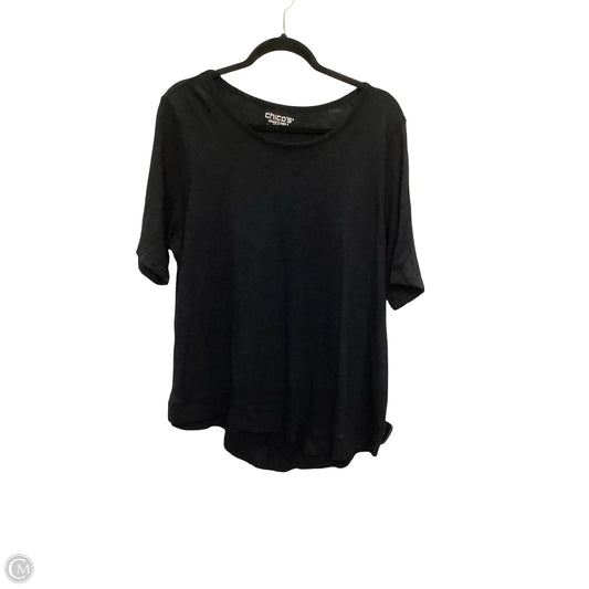 Top Short Sleeve Basic By Chicos In Black, Size: Xl