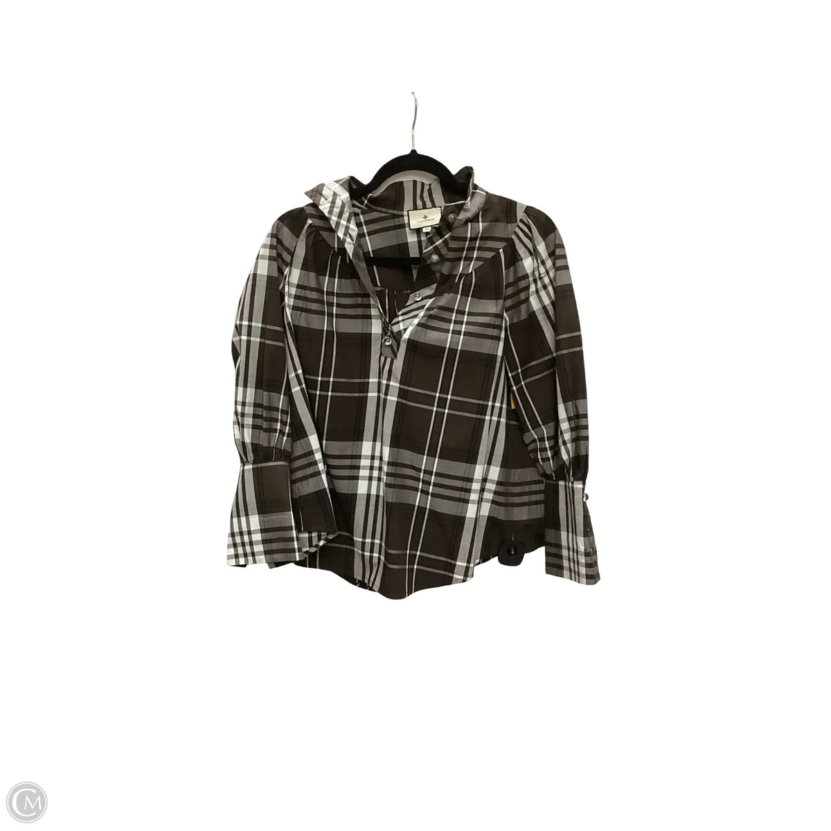 Blouse Designer By Tuckernuck In Plaid Pattern, Size: Xs