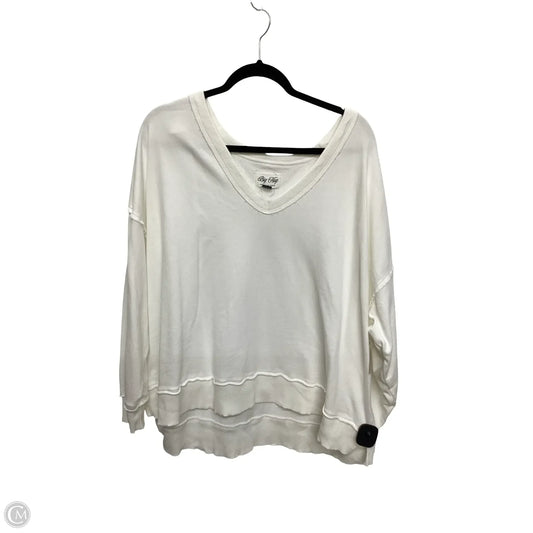 Blouse Long Sleeve By American Eagle In White, Size: L