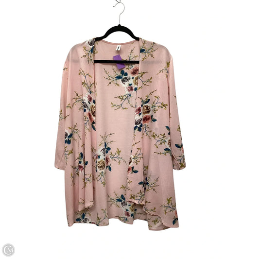 Kimono By Clothes Mentor In Pink, Size: Xl