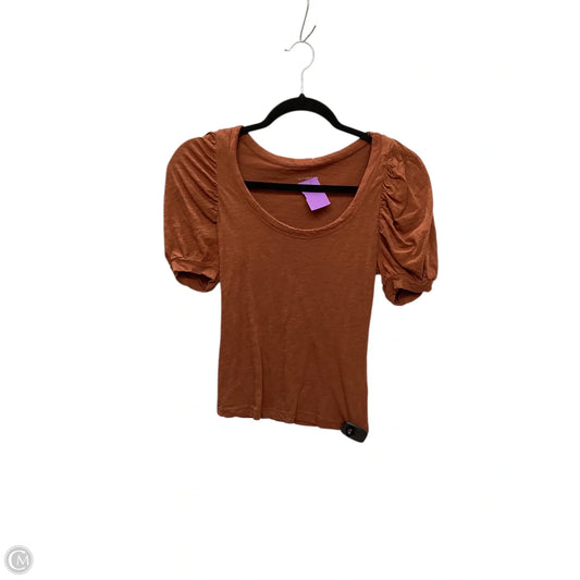 Top Short Sleeve By Anthropologie In Orange, Size: Xxs