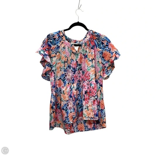 Top Short Sleeve By Umgee In Floral Print, Size: S