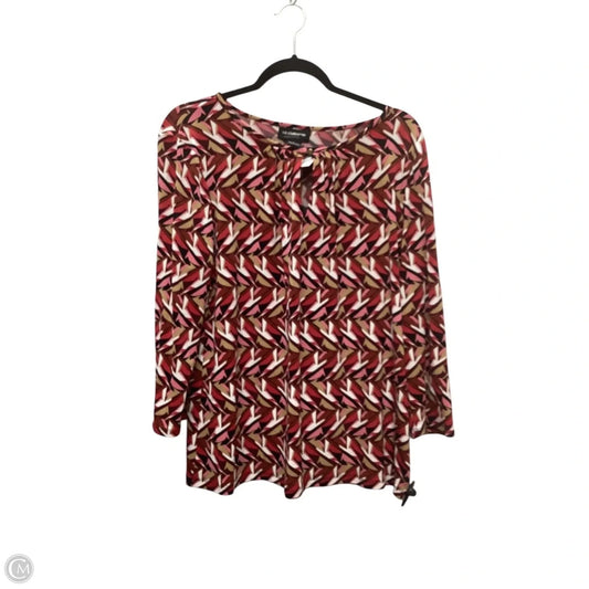 Top Long Sleeve By Liz Claiborne In Multi-colored, Size: L