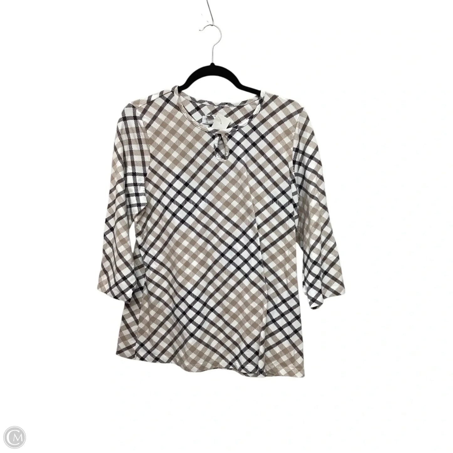 Top Long Sleeve By Denim And Company In Plaid Pattern, Size: M