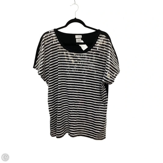 Top Short Sleeve By Jaclyn Smith In Blue, Size: Xl