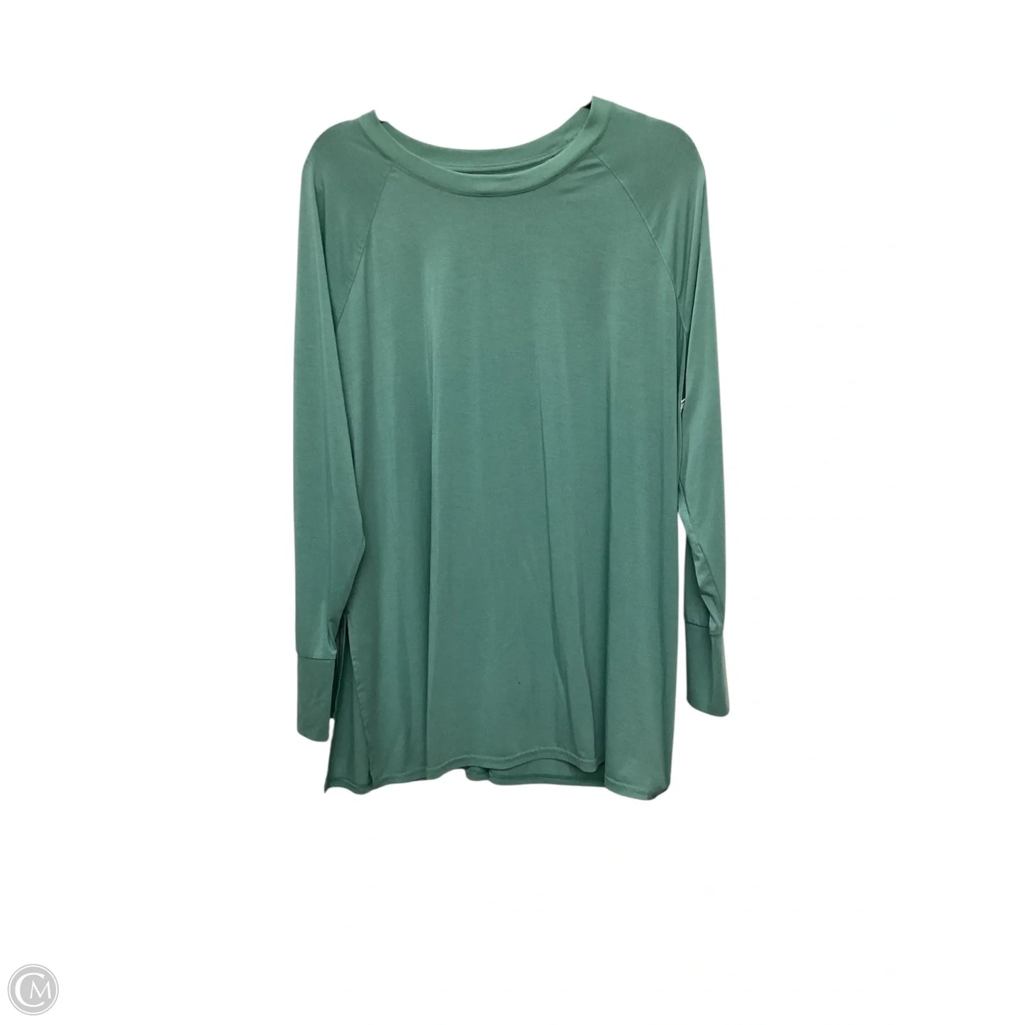 Athletic Top Long Sleeve Collar By Tek Gear In Green, Size: Xxl