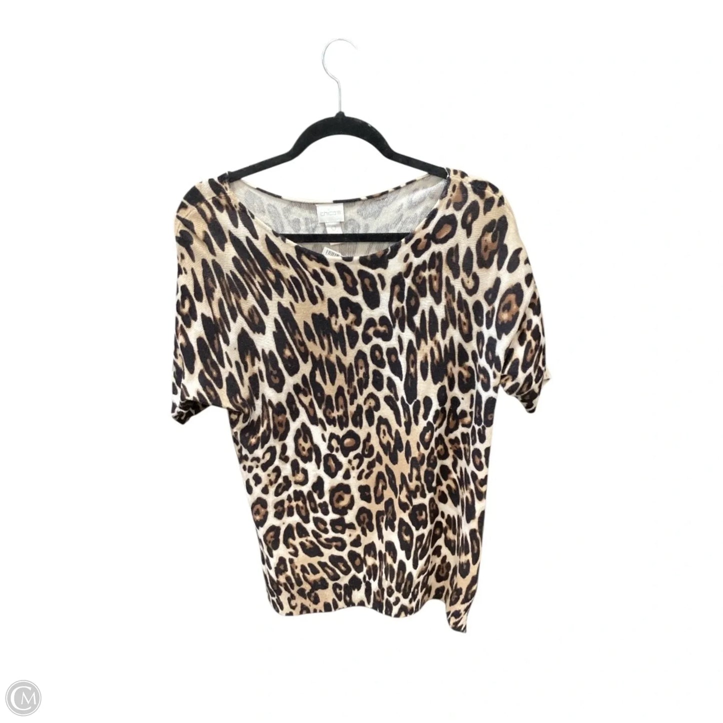 Top Short Sleeve By Chicos In Animal Print, Size: S