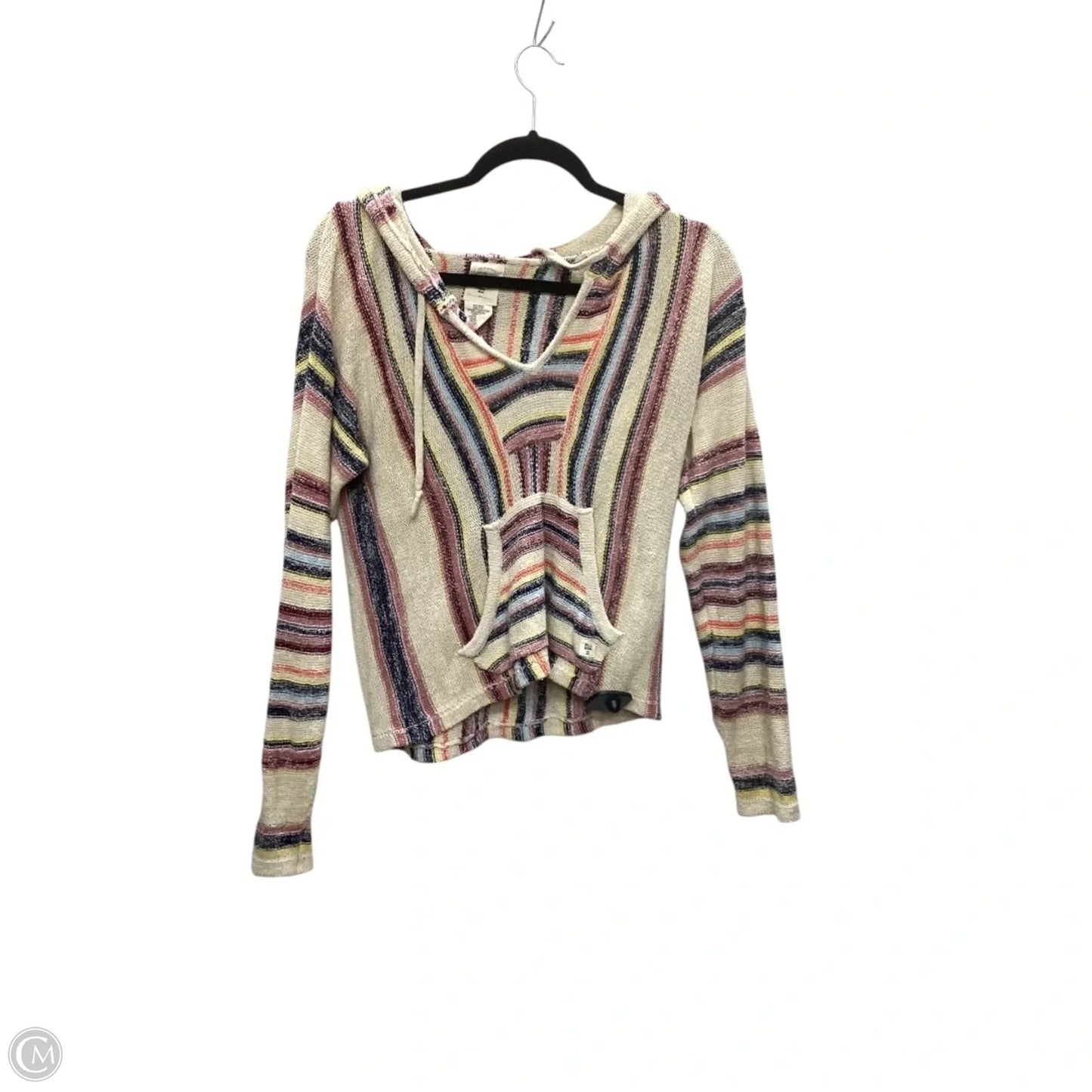 Sweatshirt Hoodie By Billabong In Striped Pattern, Size: L