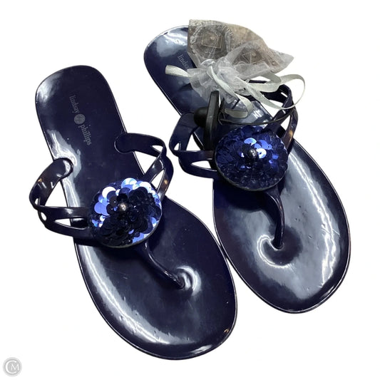 Sandals Flip Flops By Lindsay Phillips In Blue, Size: 9