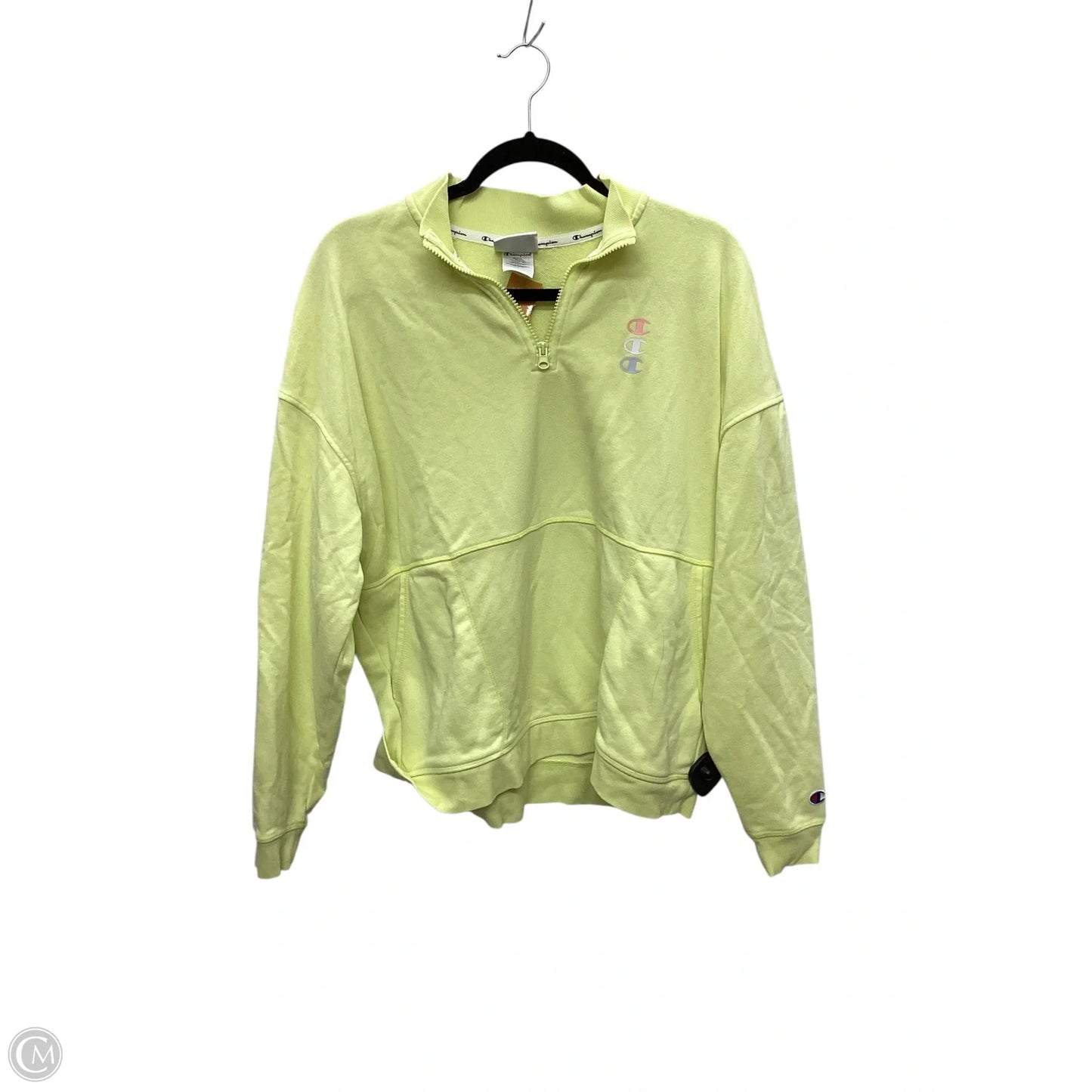 Sweatshirt Collar By Champion In Yellow, Size: L