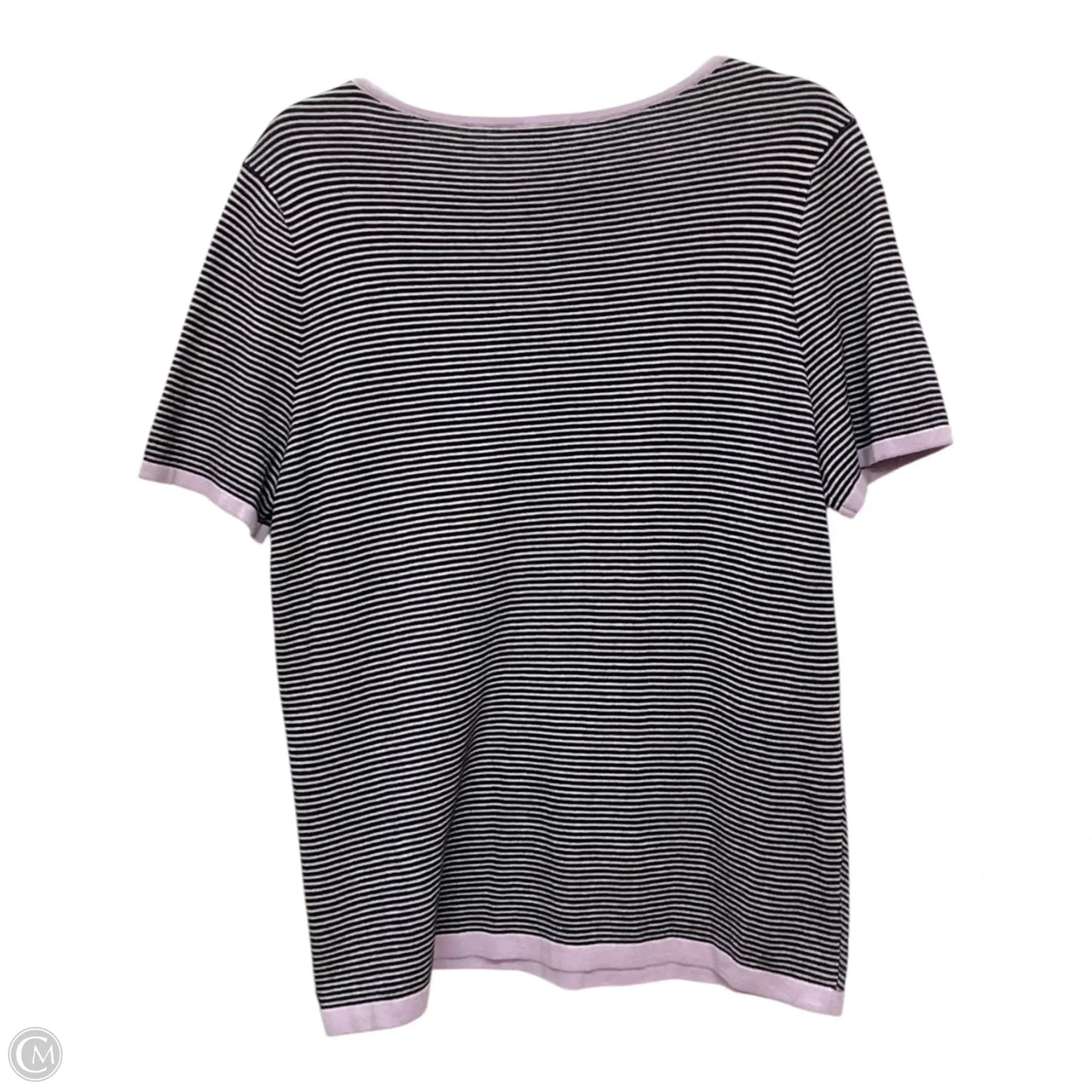 Top Short Sleeve By Talbots In Striped Pattern, Size: L