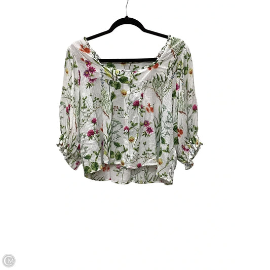 Top 3/4 Sleeve By Rachel Zoe In Floral Print, Size: M