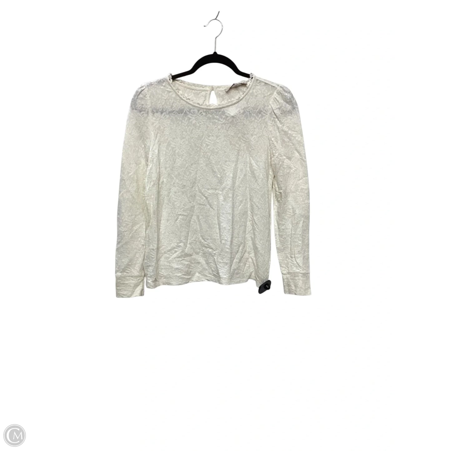 Top Long Sleeve By Loft In Cream, Size: Mp