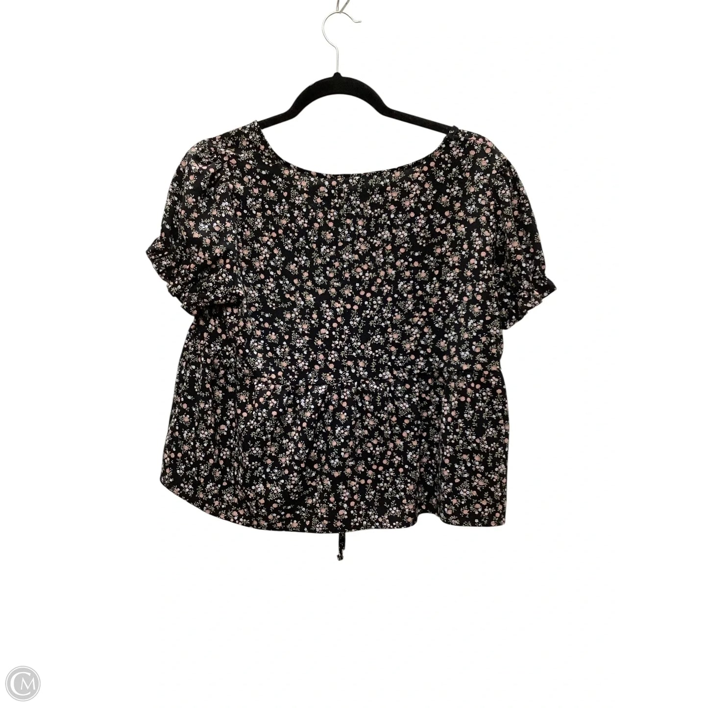 Top Short Sleeve By Pink Rose In Black, Size: M