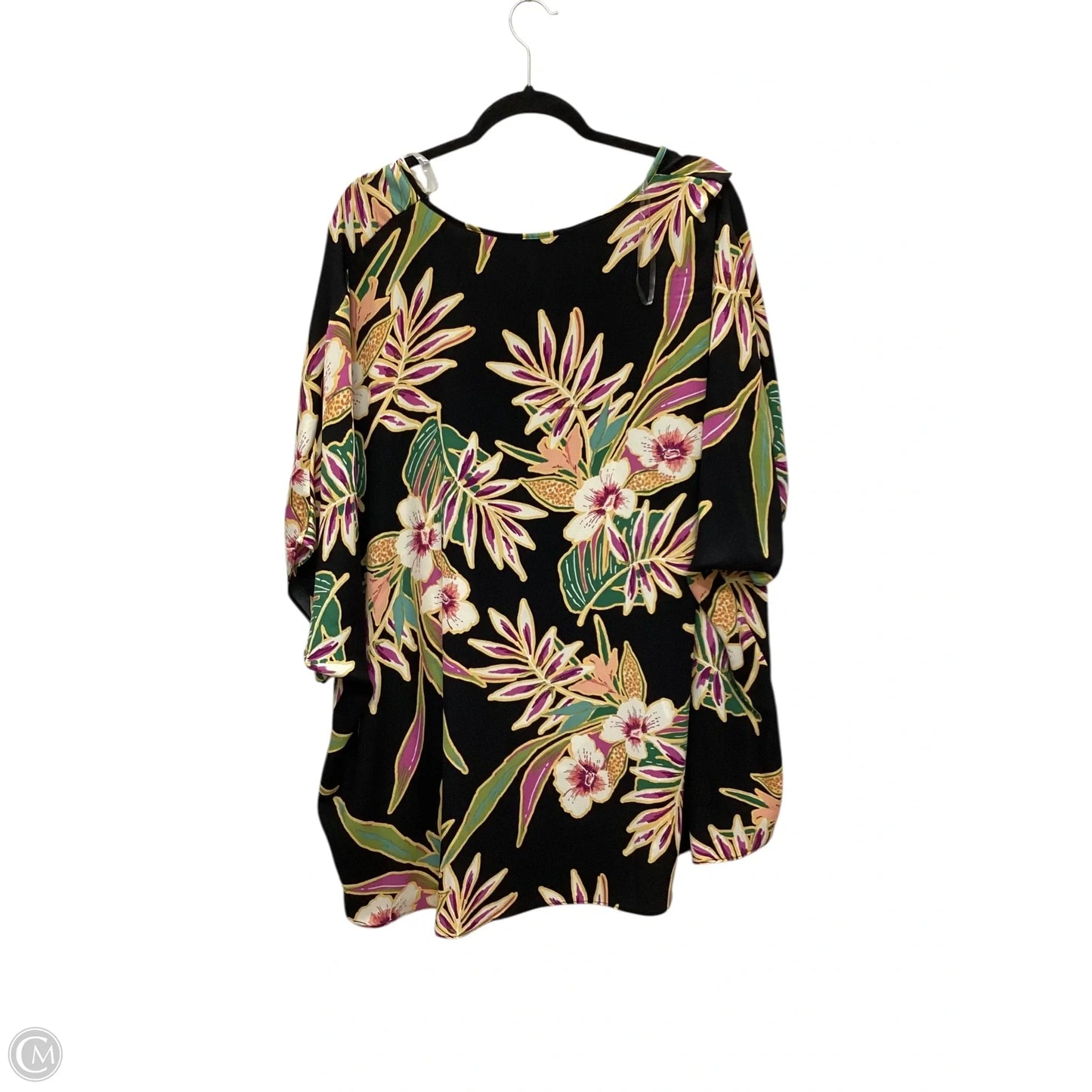 Top Short Sleeve By Spin In Black, Size: 1x