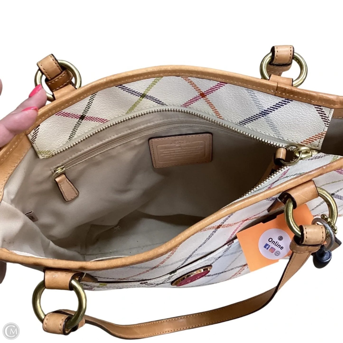 Handbag Designer By Coach, Size: Medium