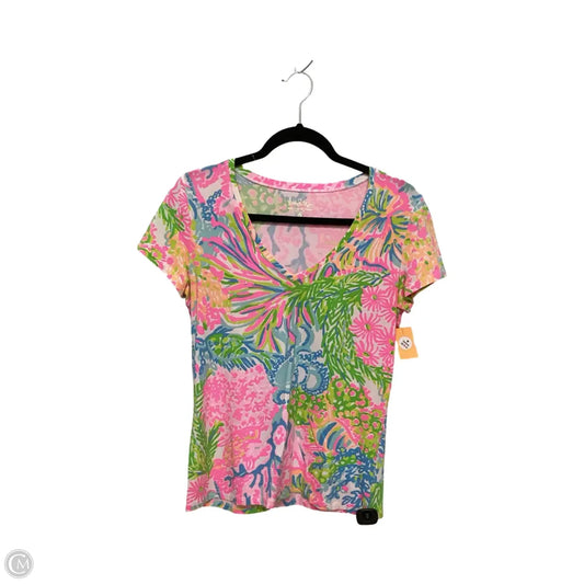 Top Short Sleeve Designer By Lilly Pulitzer In Multi-colored, Size: M