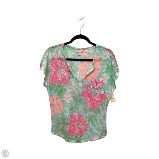 Top Short Sleeve Designer By Lilly Pulitzer In Multi-colored, Size: S