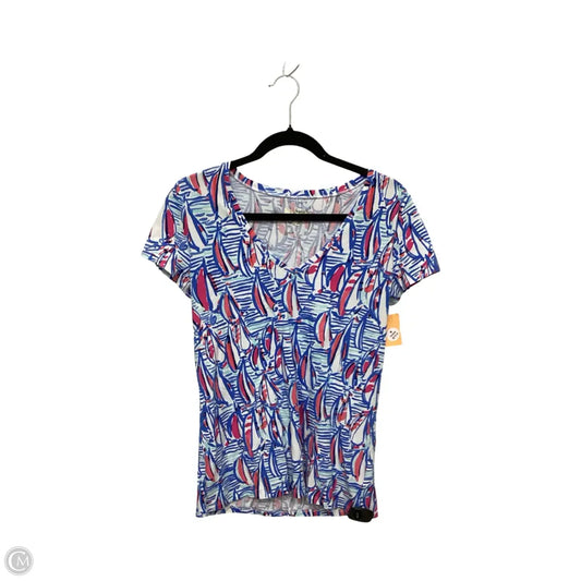 Top Short Sleeve Designer By Lilly Pulitzer In Multi-colored, Size: M