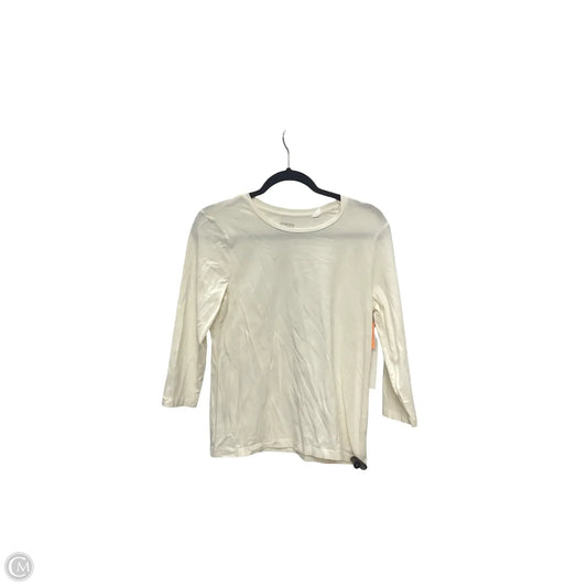 Top Long Sleeve Basic By Chicos In Cream, Size: M