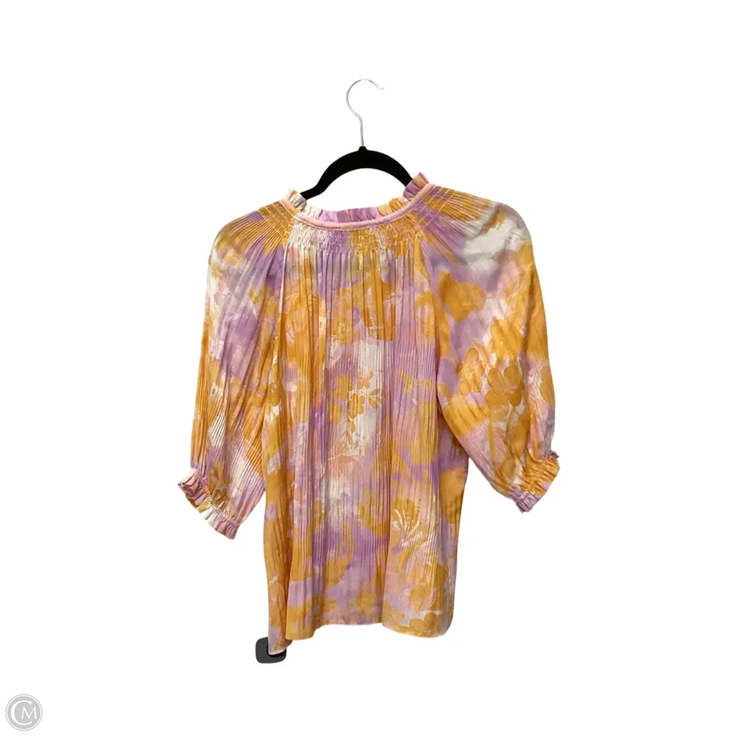 Blouse Short Sleeve By Current Air In Orange & Pink, Size: M