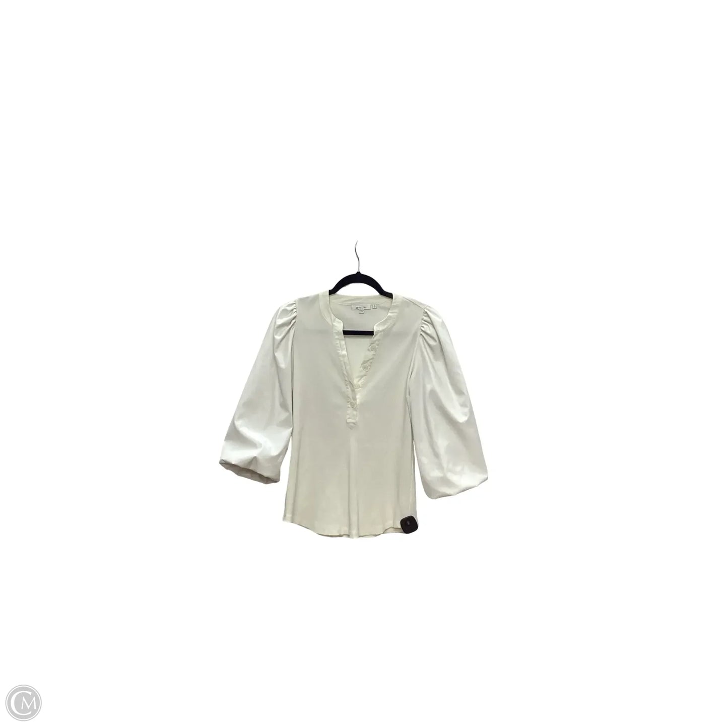 Blouse 3/4 Sleeve By Chicos In Cream, Size: S