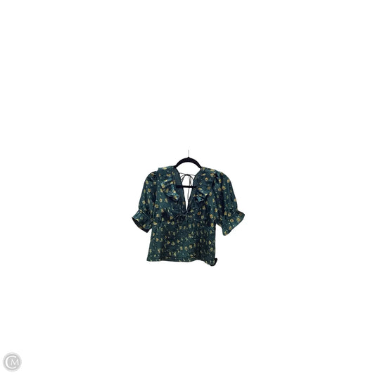 Blouse Short Sleeve By Free People In Green, Size: M