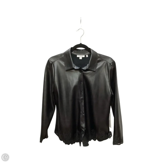Blouse Long Sleeve By Chicos In Black, Size: 6