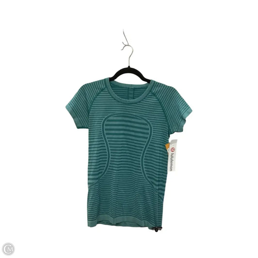 Athletic Top Short Sleeve By Lululemon In Green, Size: 8