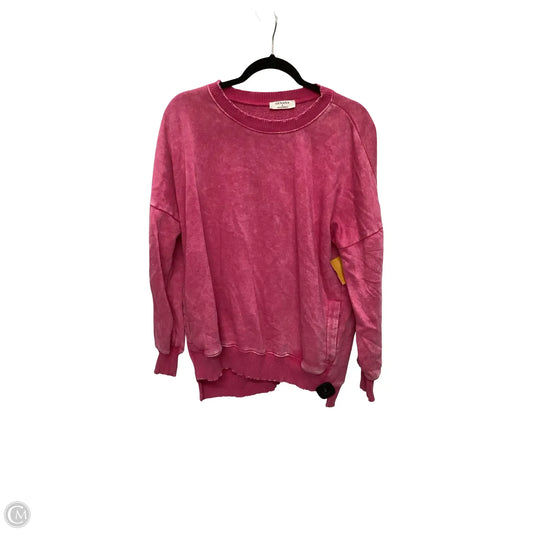 Sweatshirt Crewneck By Zenana In Pink, Size: L
