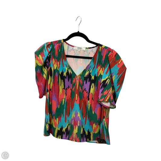Designer Blouse Short Sleeve By Crosby In Multi-colored, Size: S