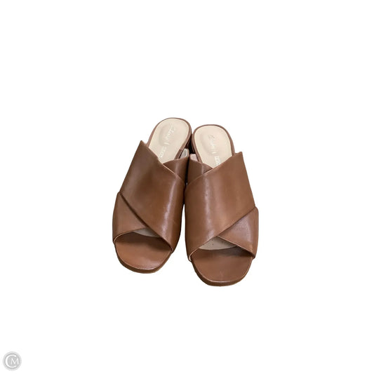 Sandals Heels Block By Clarks In Brown, Size: 9