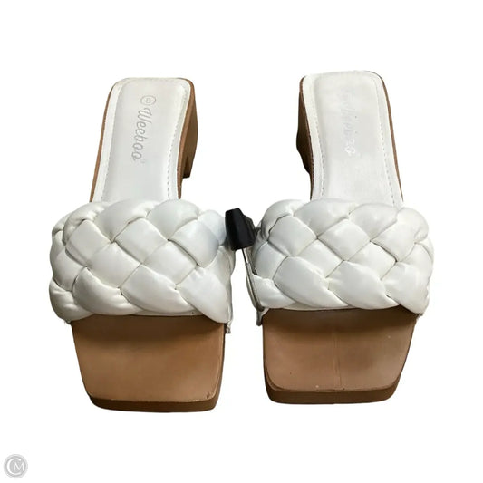 Sandals Heels Block By Weeboo In White, Size: 8