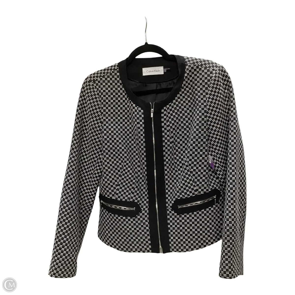 Blazer By Calvin Klein In Black & White, Size: 8
