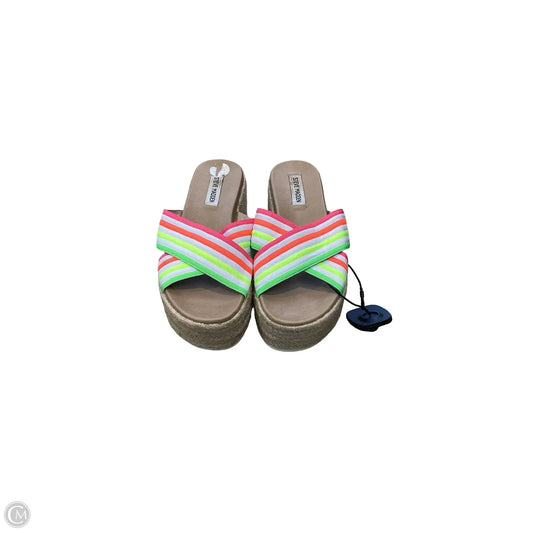 Sandals Heels Platform By Steve Madden In Multi-colored, Size: 9