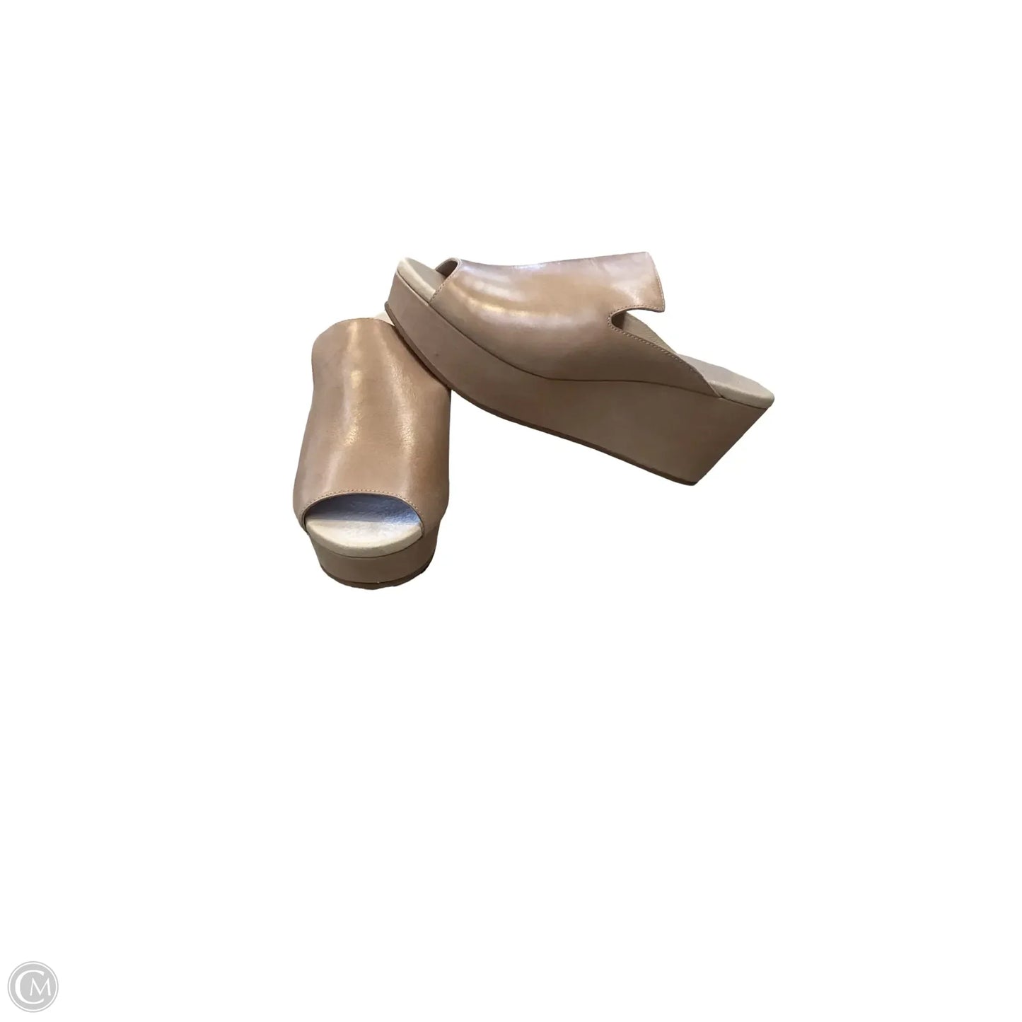 Sandals Heels Wedge By Clothes Mentor In Tan, Size: 10