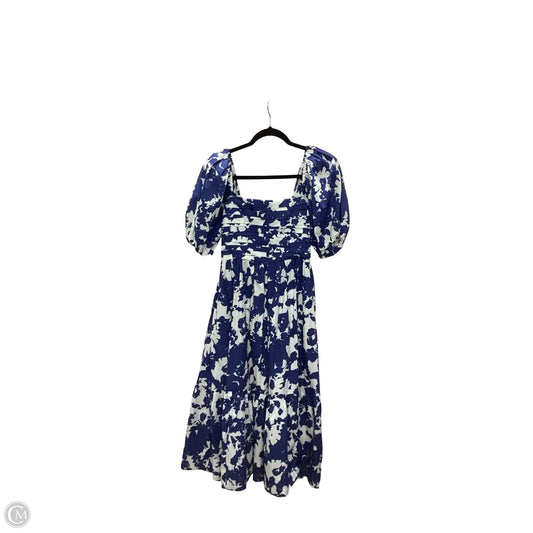 Dress Casual Midi By Abercrombie And Fitch In Blue & White, Size: Xs