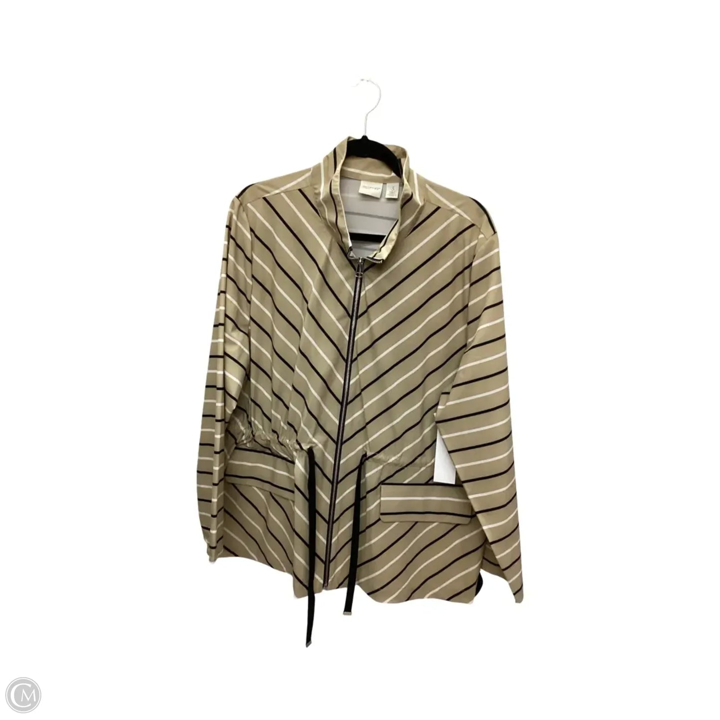Jacket Denim By Chicos In Tan, Size: Xl