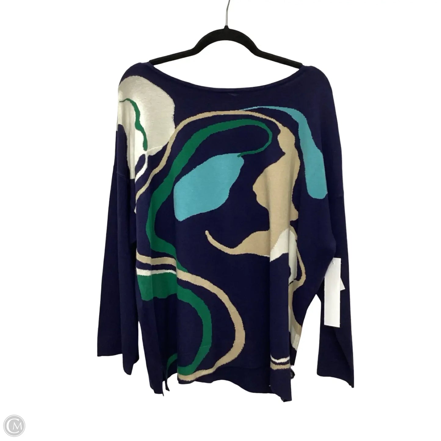Blouse 3/4 Sleeve By Chicos In Navy, Size: 4