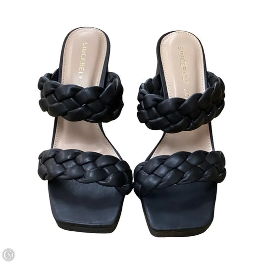 Sandals Heels Block By Sincerely Jules In Black, Size: 7