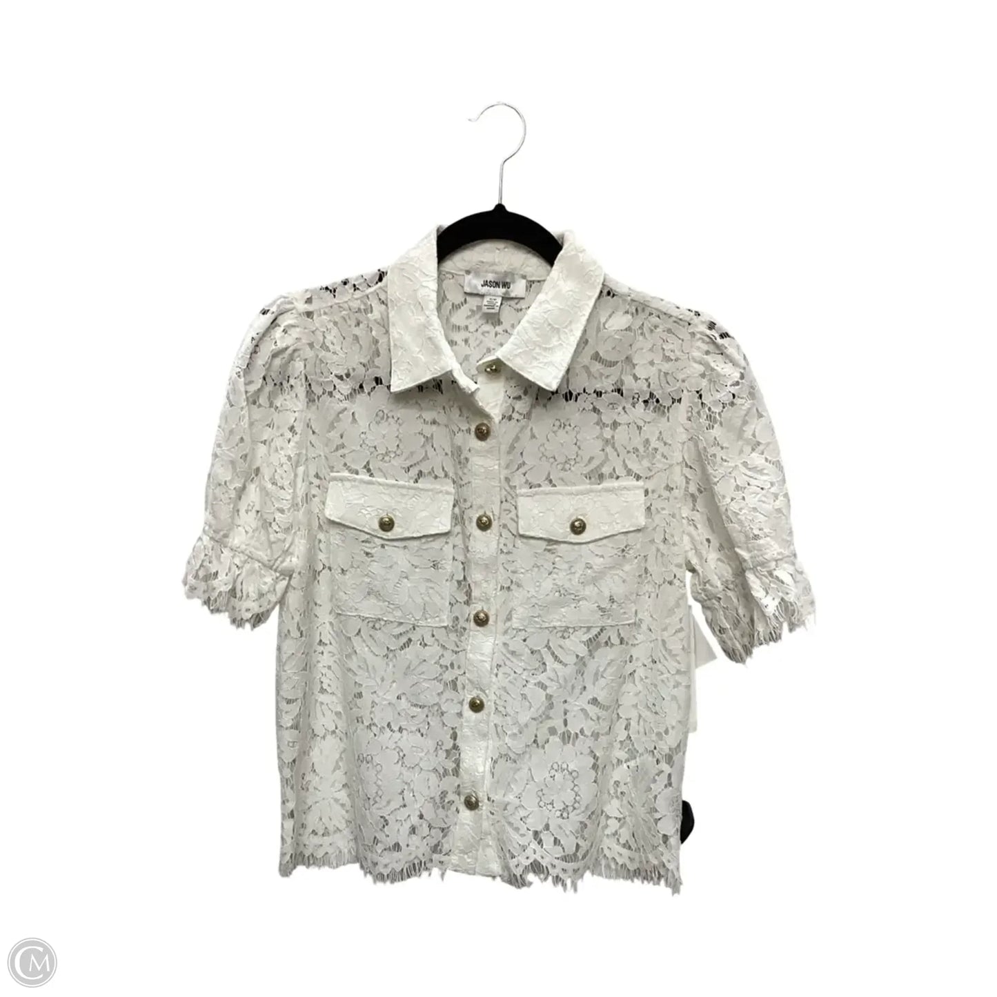 Blouse Designer By Jason Wu In White, Size: S