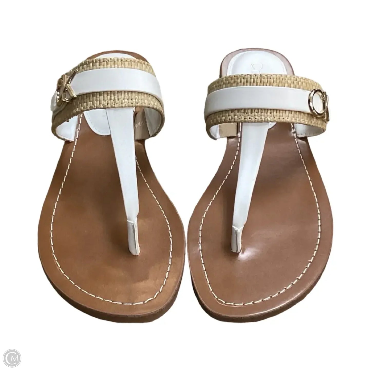 Sandals Flats By Calvin Klein In White, Size: 9